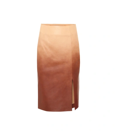Dorothee Schumacher Degradé Softness Leather Pencil Skirt In Multi Colour