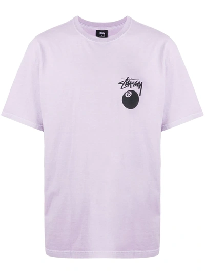 Stussy 8 Ball Crew Neck T-shirt In Purple
