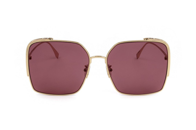 Fendi Fe40038u 10s Oversized Square Sunglasses In Metallic
