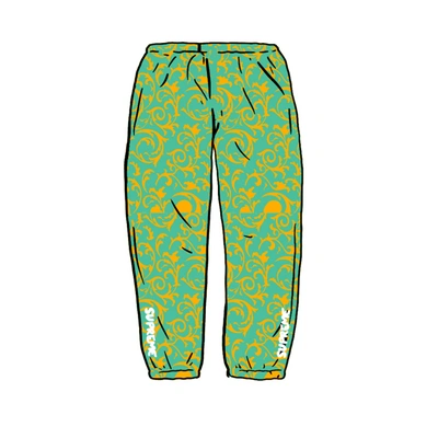 Pre-owned Supreme  Warm Up Pant Teal Floral