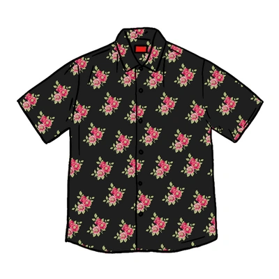Pre-owned Supreme Floral Rayon S/s Shirt Black