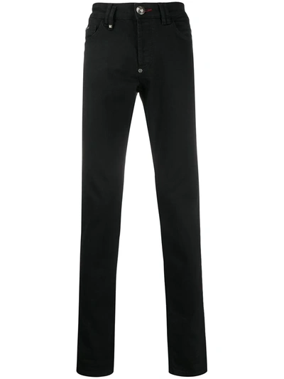 Philipp Plein Supreme Mid-rise Jeans In Black