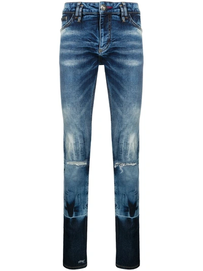 Philipp Plein Slim Fit Pp1978 Jeans In Blue