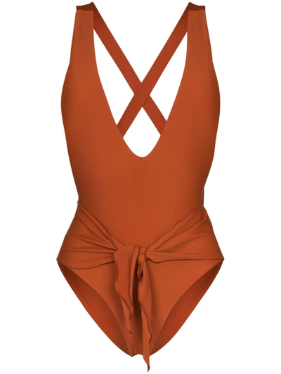 Juillet Georgia Waist-tie Swimsuit In Orange