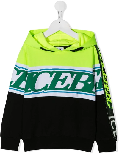 Iceberg Kids' Logo Print Hoodie In Black