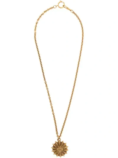 Pre-owned Chanel 1975-1985 Statement Pendant Necklace In Gold