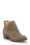Lucky Brand Baley Printed Booties Women's Shoes In Eyelash Suede