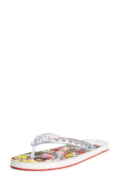 Christian Louboutin Loubi Flip Flop In Multi