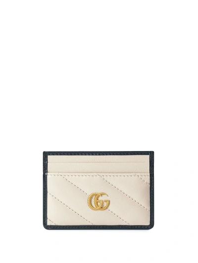 Gucci Gg Torchon Matelasse Leather Card Case In White
