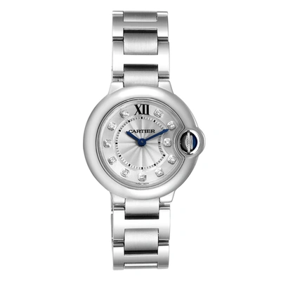 Cartier Ballon Blue Diamond Dial Steel Ladies Watch We902073 Box Papers In Not Applicable