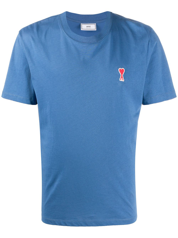 Ami Alexandre Mattiussi Embroidered Logo T-shirt In Blue | ModeSens