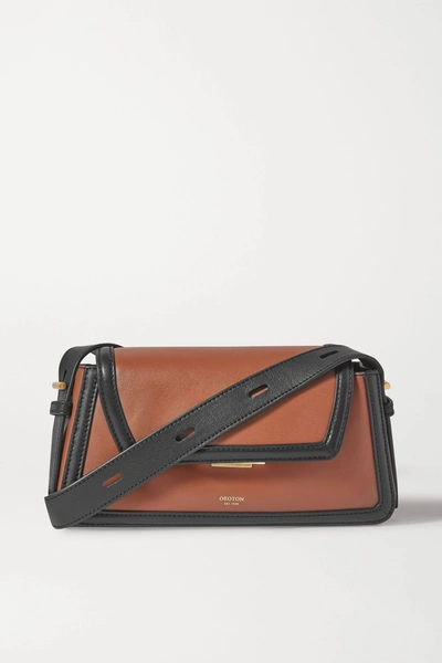Oroton Camille Two tone Leather Shoulder Bag In Tan ModeSens