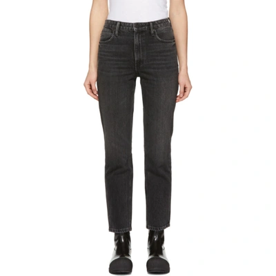 Alexander Wang Black Cult Cropped Straight Jeans In 015 Greyage