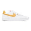 Nike White & Yellow Leather Court Blanc Sneakers In 101 White T