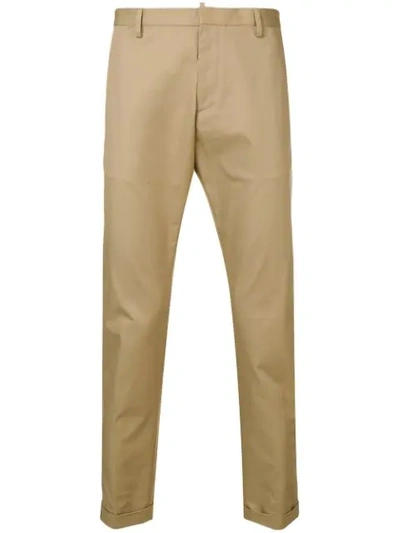 Dsquared2 Brad Fit Chino Trousers In Neutrals