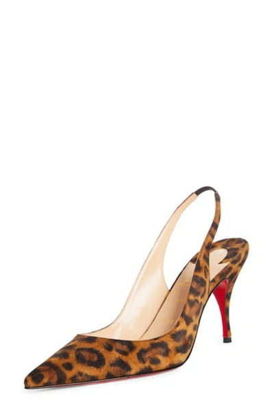Christian Louboutin Clare Kitty Slingback Pump In Leopard