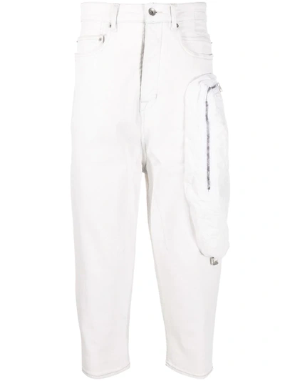 Rick Owens Drkshdw Cropped Fit Trousers In White