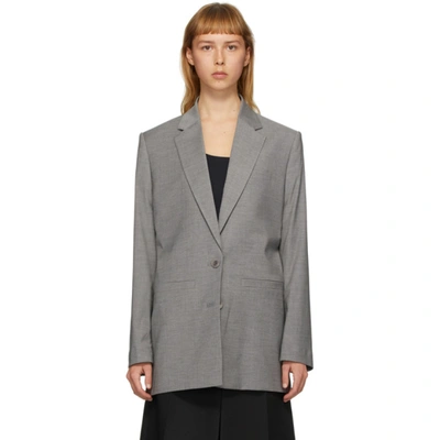 Gauge81 Saba Cutout Wool-blend Blazer In Gray