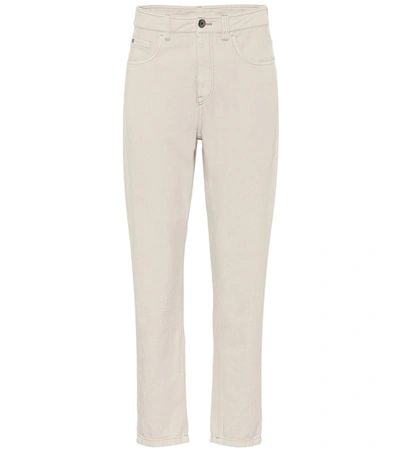 Brunello Cucinelli High-rise Relaxed-straight Jeans In White