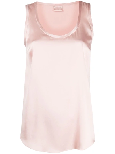 Brunello Cucinelli Stretch-silk Satin Tank Top In Pink