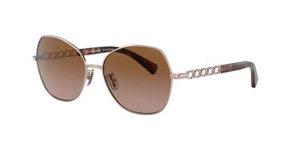Coach Woman Sunglasses Hc7112 L1130 In Brown Rose Gradient