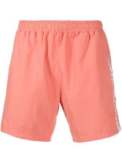 Hugo Boss Logo-print Swim Shorts In Pink