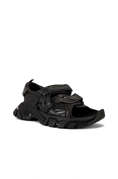 Balenciaga Track Strapped Sandals In Black