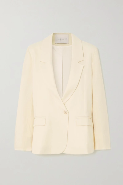 King & Tuckfield Wool-twill Blazer In Cream