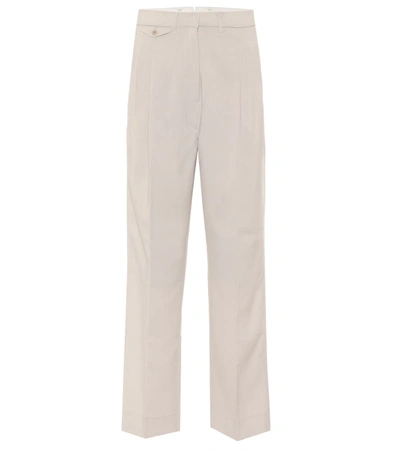 The Frankie Shop Pernille Woven Straight-leg Pants In Light Gray