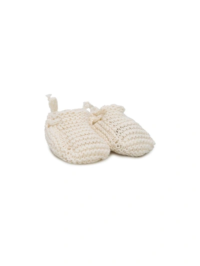Message In The Bottle Babies' Gaby Knitted Slippers In Neutrals