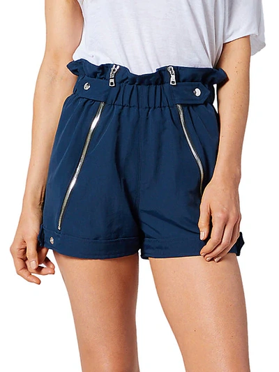 Rta Louie Paperbag Track Shorts In Track Navy