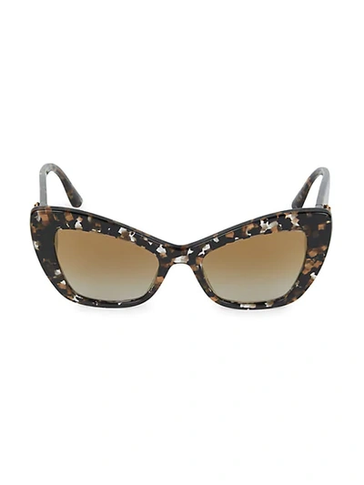 Dolce & Gabbana Women's 54mm Cat Eye Sunglasses In Black Gold