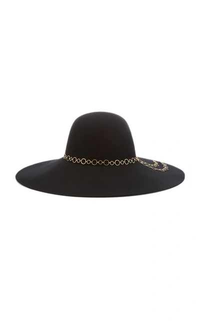 Eugenia Kim Women's Bunny Chain-embellished Wool Felt Hat In Black