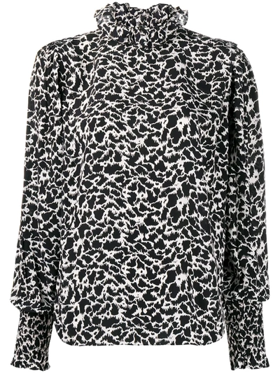 Isabel Marant Étoile Catchelae Floral Print Blouse In Black