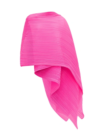 Issey Miyake Pleated Wrapped All-over Scarf In Fuchsia