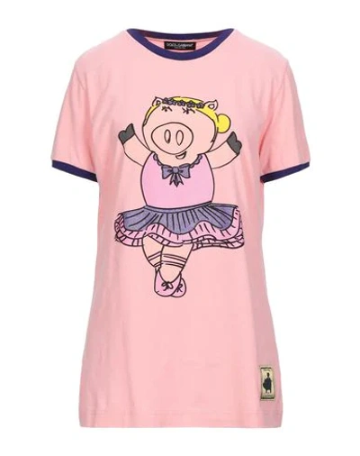 Dolce & Gabbana Pink Year Of The Pig Top Cotton T-shirt