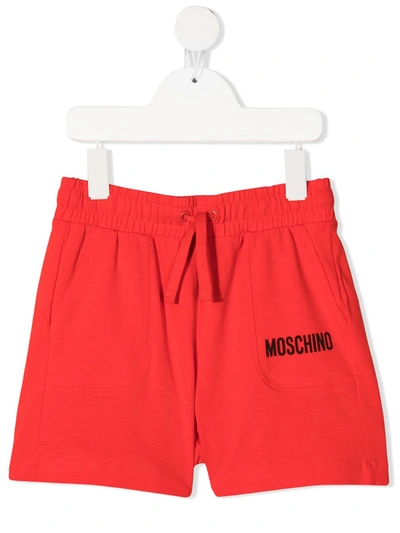 Moschino Teen Logo-print Shorts In Red