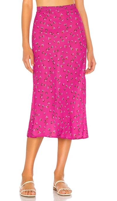 Resa Isabel Midi Skirt In Fuchsia Floral