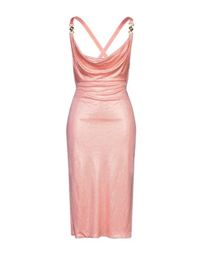 Versace Midi Dresses In Salmon Pink