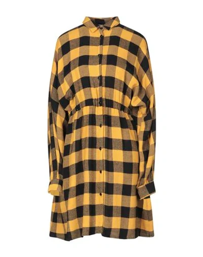 Woolrich Short Dresses In Ocher