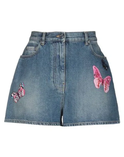 Valentino Denim Shorts In Blue