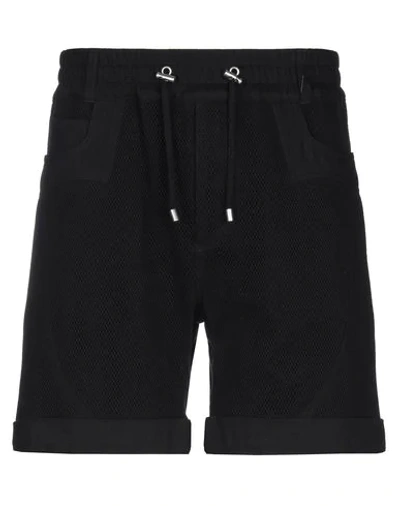 Balmain Branded Band Bermuda Shorts In Black