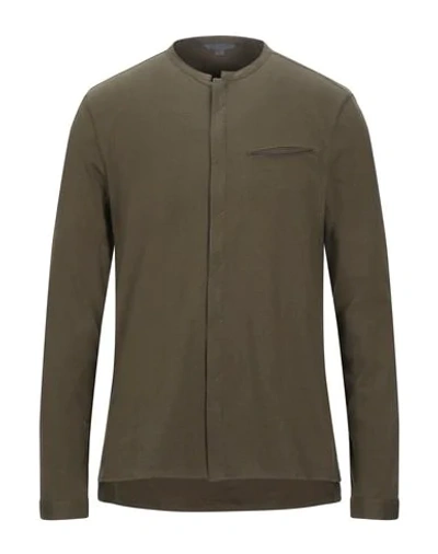 John Varvatos Solid Color Shirt In Military Green