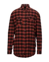 B-used Checked Shirt In Orange