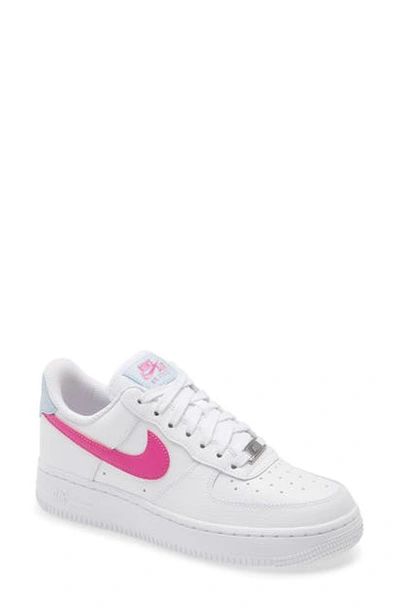 Nike Air Force 1 07 Sneakers Ct4328-101 In White/ Fire Pink/ Blue