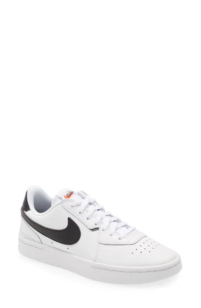 Nike Court Blanc Sneaker In White/ Black/ Team Orange