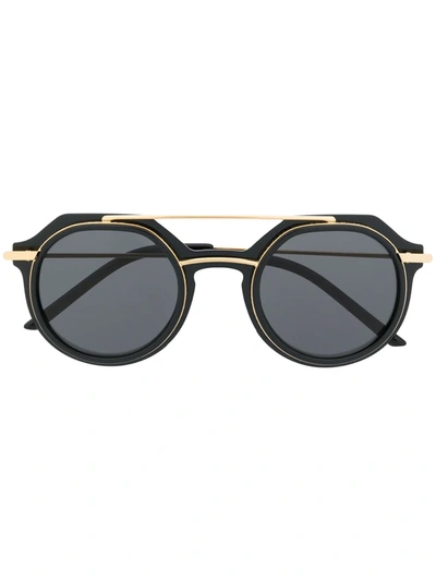 Dolce & Gabbana Slim Round-frame Sunglasses In Black