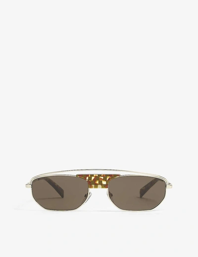 Alain Mikli A04014 Rectangle-frame Sunglasses In Black/brown