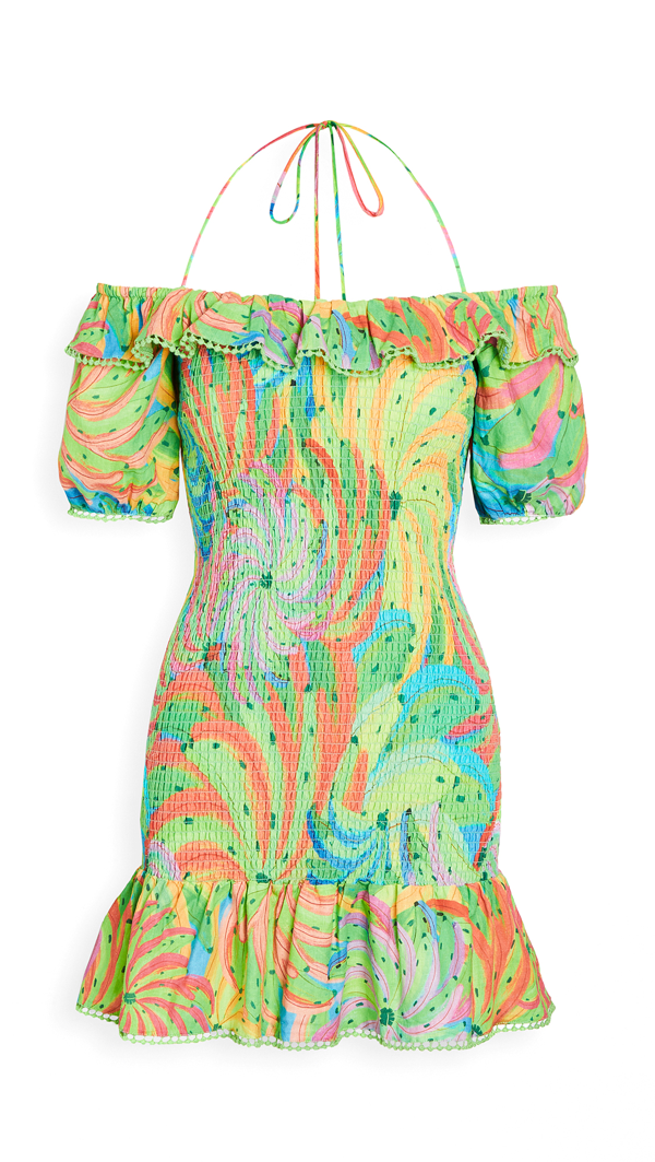 farm rio pink banana maxi dress