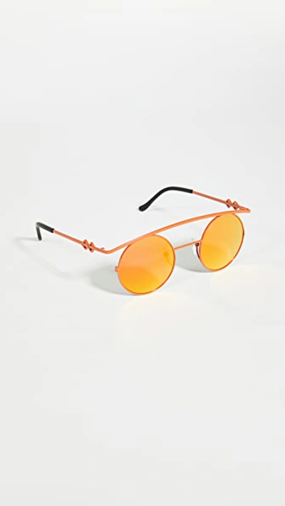 Karen Wazen Retro's Xl Sunglasses In Mirror Orange